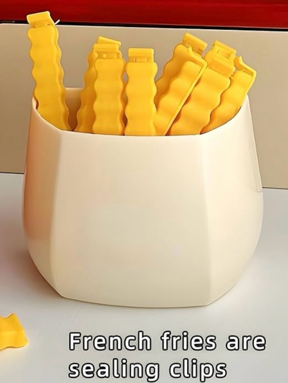 Set of French Fry Bag Clips with Magnetic Holder - NEW